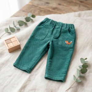 Cordhose mit Fuchs-Stickerei